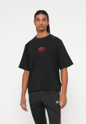 ICONIC BOXY TEE - Tricou basic - black/chili pepper