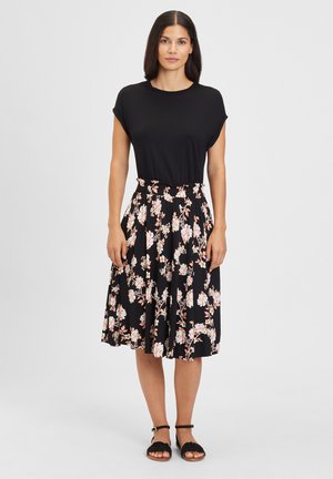 LASCANA Jerseykleid - schwarz  creme bedruckt