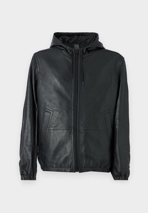 COACH REVERSIBLE TRAINER - Chaqueta de cuero - black/charcoal