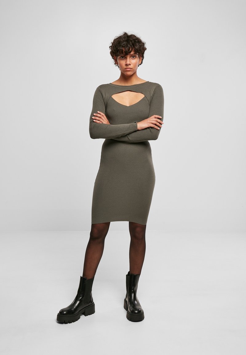 Urban Classics CUT OUT - Shift dress - olive - Zalando Urban Classics CUT OUT - Shift dress - olive - Zalando