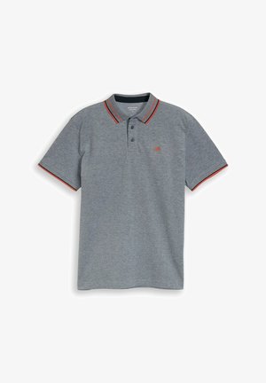 TOM TAILOR, PRINTED POLO - Polo majica - navy white two tone pique