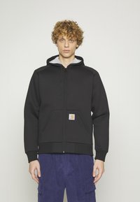 Carhartt WIP - LUX HOODED  - Cipzáras pulóver - black grey Miniatűr kép 1