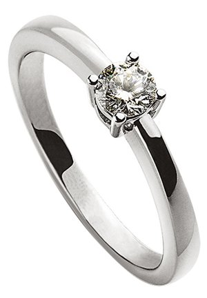 MUAU Schmuck SOLITÄR RING 4-GRIFF-FASSUNG , BRILLANT 0.15CT. - Ring - weissgold