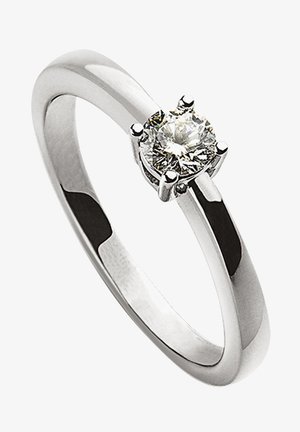 MUAU Schmuck SOLITÄR RING 4-GRIFF-FASSUNG , BRILLANT 0.15CT. - Ring - weissgold