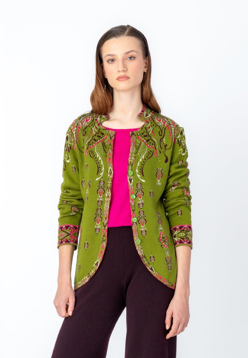 Ivko - JACQUARD ORNAMENT FLOWER - Blazer - green, Enlarge