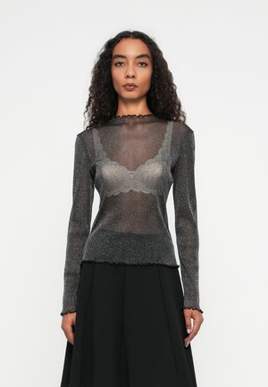 Maglietta a manica lunga - black/silver coloured