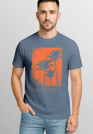 PALMEN FOTO VINTAGE RETRO STREETWEAR - Print T-shirt - denimblue/orange