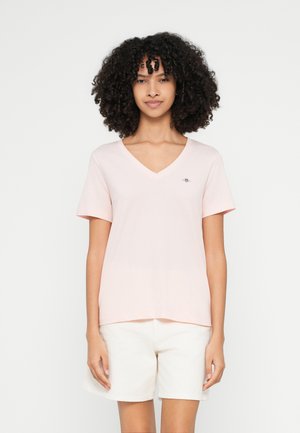 SHIELD V NECK  - Basic póló - peony pink