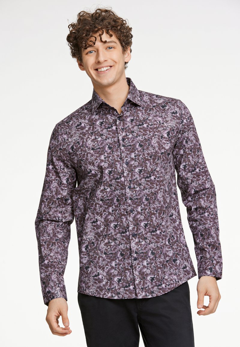 Lindbergh AOP FLORAL L/S - Camicia - berry brown