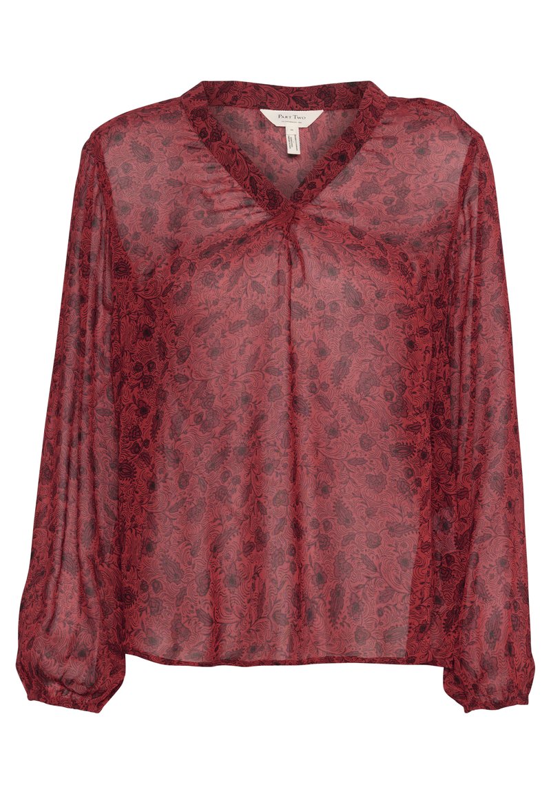 Part Two DITTE - Blus - salsa leaf print/röd - Zalando.se