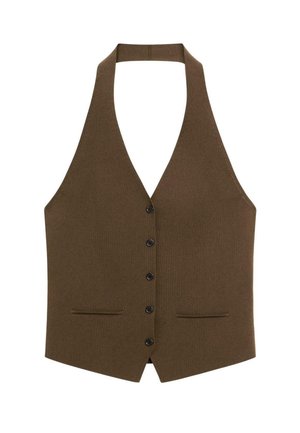 Massimo Dutti HALTER NECK  - Waistcoat - khaki