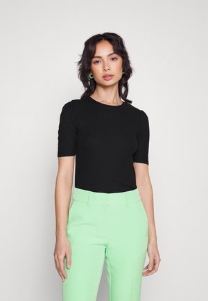 PIECES Pcruka LS T-Neck Top – Maglia Donna A Girocollo, Stretto, A Coste, Slim Fit