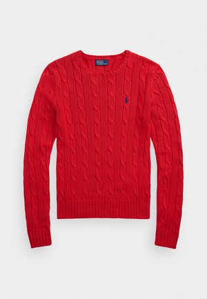 Polo Ralph Lauren CABLE-KNIT COTTON CREWNECK JUMPER - Strickpullover - deep orangey red