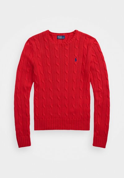 Polo Ralph Lauren CABLE-KNIT COTTON CREWNECK JUMPER - Neule - deep orangey red