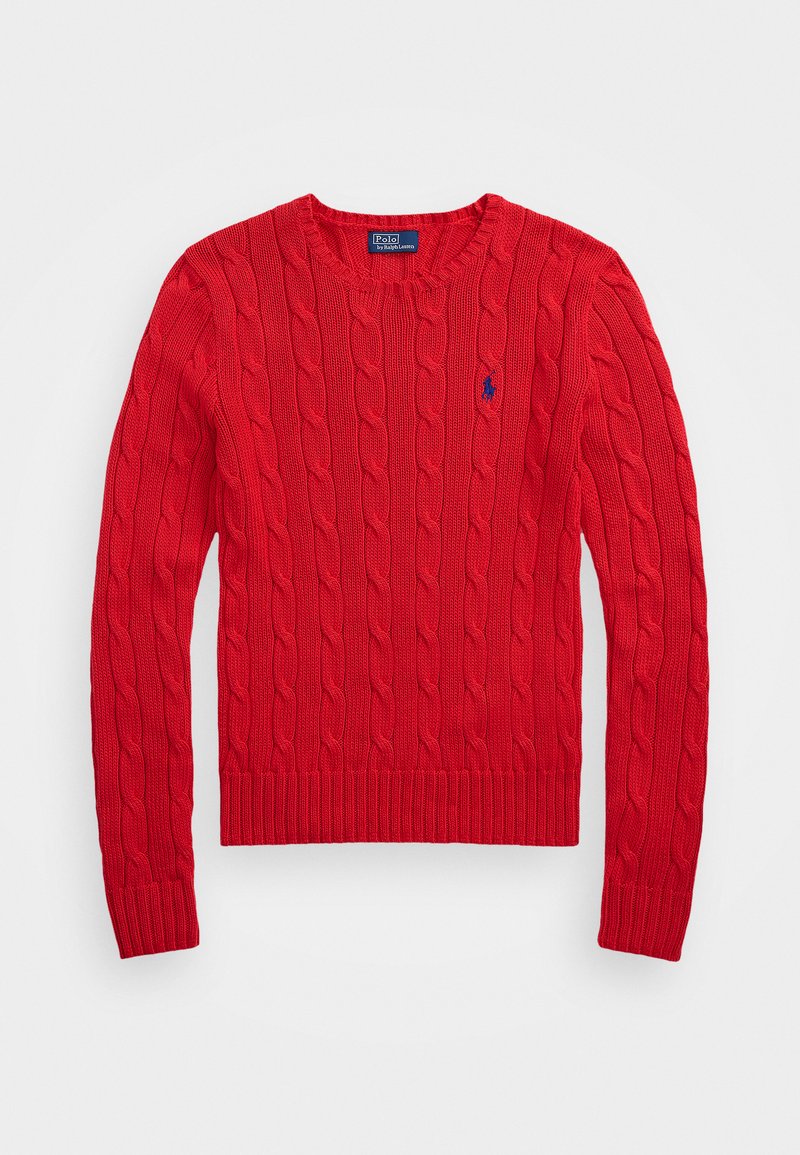 Polo Ralph Lauren CABLE-KNIT COTTON CREWNECK SWEATER - Pulóver - deep orangey red