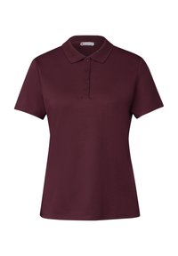 Bordeauxfärgad polo t-shirt i mjuk bomull, med klassisk krage och knappslå, korta ärmar och en avslappnad passform.