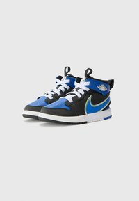 Jordan JORDAN 1 MID UNISEX - Sneakers alte - black/game royal/silver-coloured