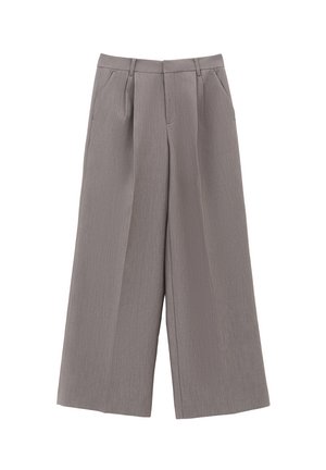 Grau weite Hosen aus strukturiertem Stoff. Verfügt über Mittel Falten und einen taillierten Bund für einen strukturierten Look.
