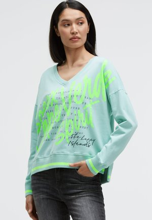 MIT V-AUSSCHNITT UND WORDING PRINT - Sweatshirt - misty mint