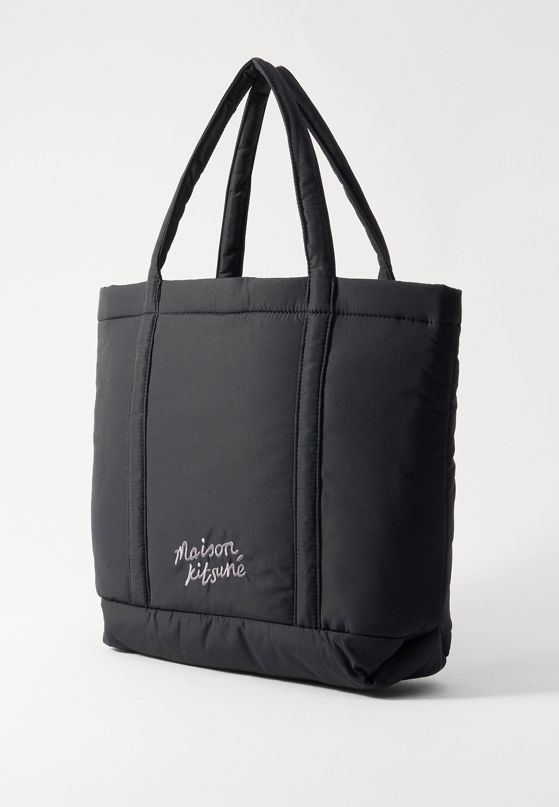 ☆人気☆【MAISON KITSUNE】☆Fox Head Tote Ba.g Black☆ WOMAN MAISON KITSUNE BLACK COTTON FOX HEAD TOTE BAG