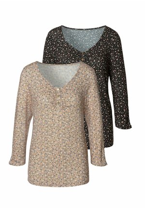 3/4-ARM 2 PACK - Langarmshirt - rose bedruckt schwarz bedruckt