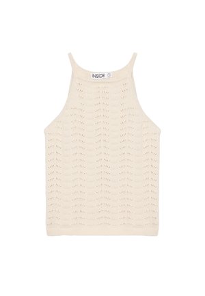 INSIDE, TOP HALTER CALADO TRICOTOSA - Top - blanco