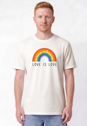 watapparel, LOVE IS LOVE UNISEX - T-Shirt print - off white