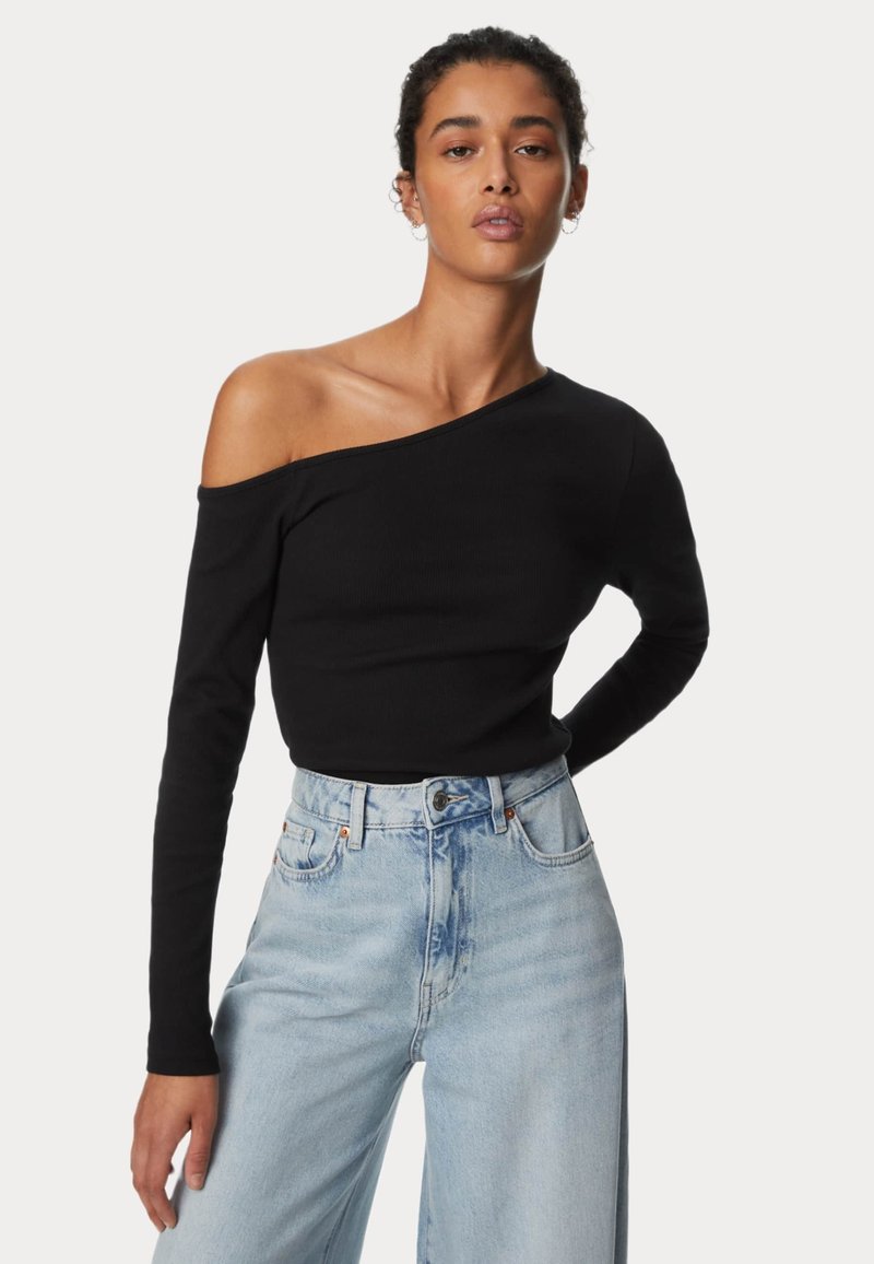 Marks & Spencer Asymmetric Top - Longsleeve - black