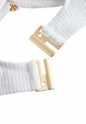Next, REGULAR FIT - HARDWARE CROP BIKINI TOP - Vrchný diel bikín - white rib