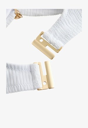 Next, REGULAR FIT - HARDWARE CROP BIKINI TOP - Vrchný diel bikín - white rib