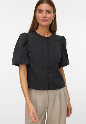 VMBESTIE 2/4 PUFF SLEEVE - Blusa - dark grey melange