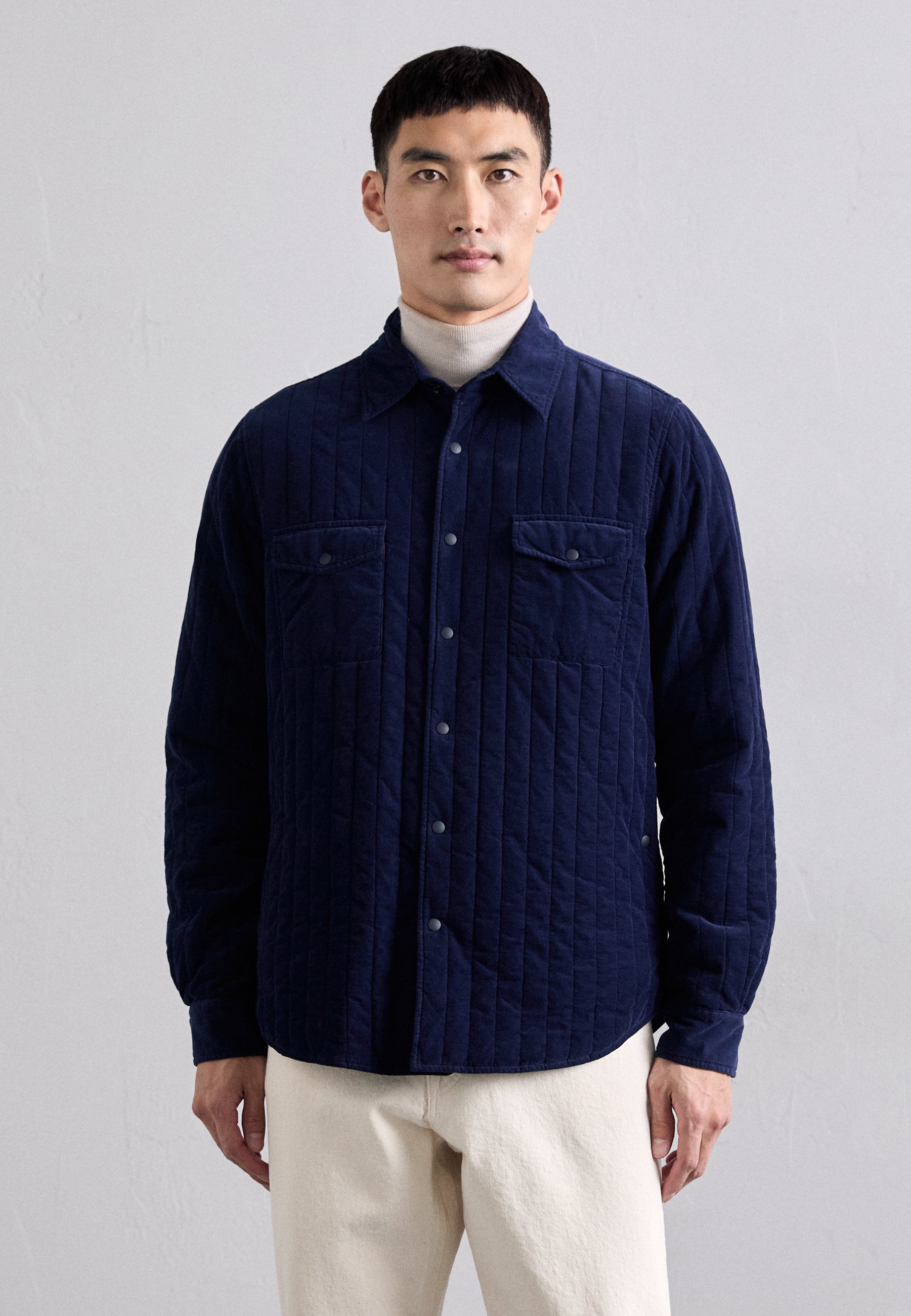 Camicia Uomo Mezza Manica FYLTR – Colore Executive Blue, Taglie Alpha, L, Design A Tinta Unita, Cotone