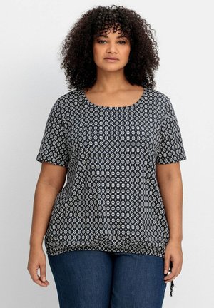 Sheego, T-Shirt print - nachtblau gemustert