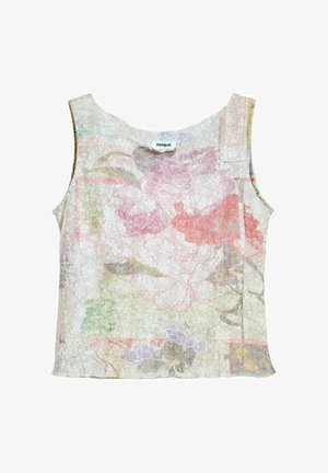 Desigual, PRINTED SLEEVELESS T-SHIRT - Bluză - red