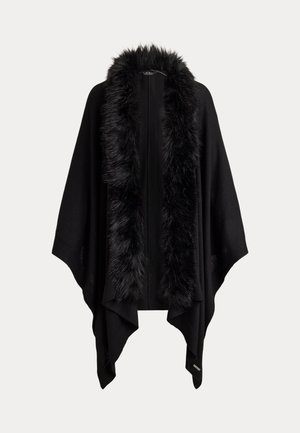 Lauren Ralph Lauren, FAUX-FUR-TRIM RUANA - Cape - black