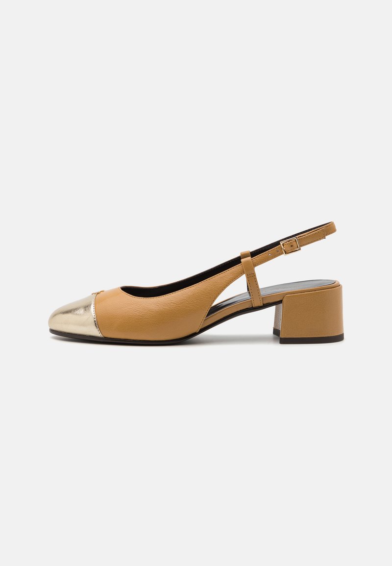 Tory Burch - CAP TOE SLINGBACK - Escarpins - ginger shortbread/spark gold, Agrandir