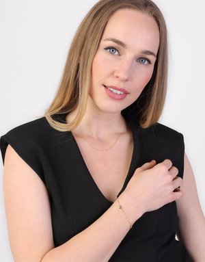 Lucardi MET 3 HARTJES - 9CT - Armband - gold-coloured