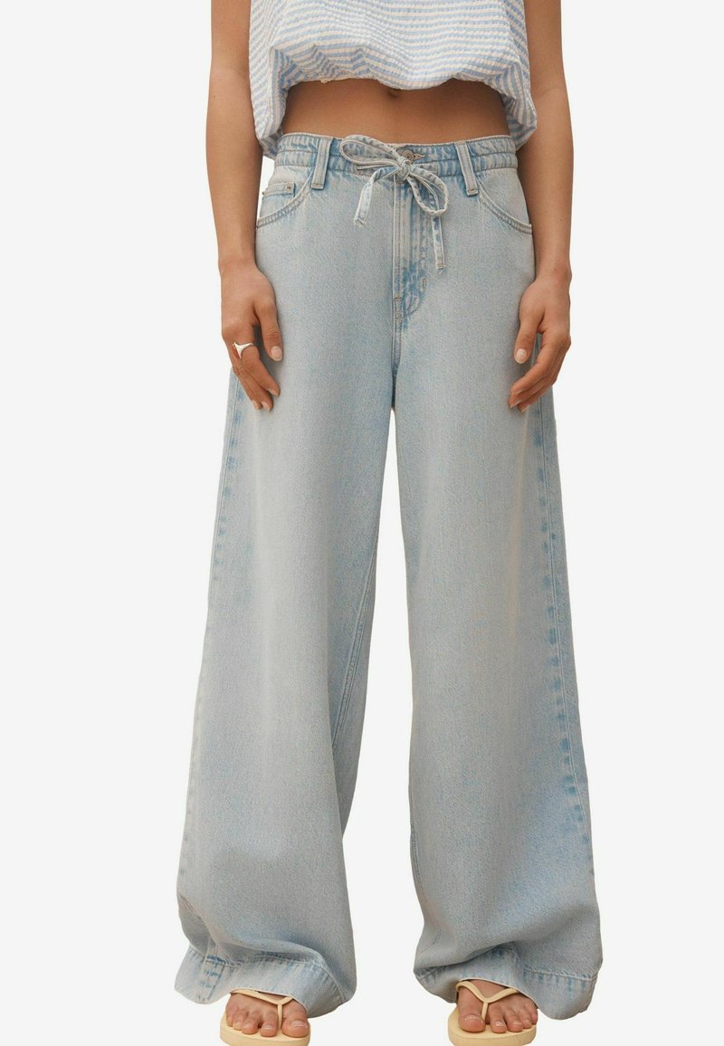 Next TIE WAIST WIDE LEG - Laisvo kirpimo džinsai - bleach
