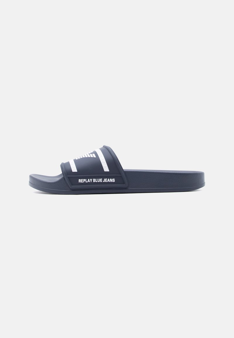 Replay UP GRAVEN 2 - Pool slides - navy/white/dark blue - Zalando.co.uk