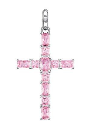 Kreuz - Anhänger - silberfarben pink