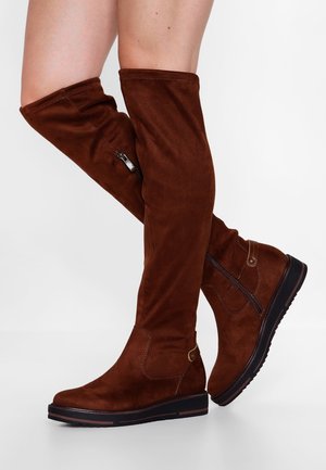 Botas de cuña - cognac