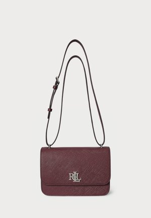 Lauren Ralph Lauren CROSSHATCH LEATHER MEDIUM SOPHEE BAG - Cross body bag - dark garnet