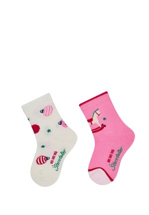 Sterntaler, SOCKEN 2ER PACK WEIHNACHTSKUGELN UND SCHAUKELPFERD MIT BÜNDCHEN UNISEX - Socks - ecru