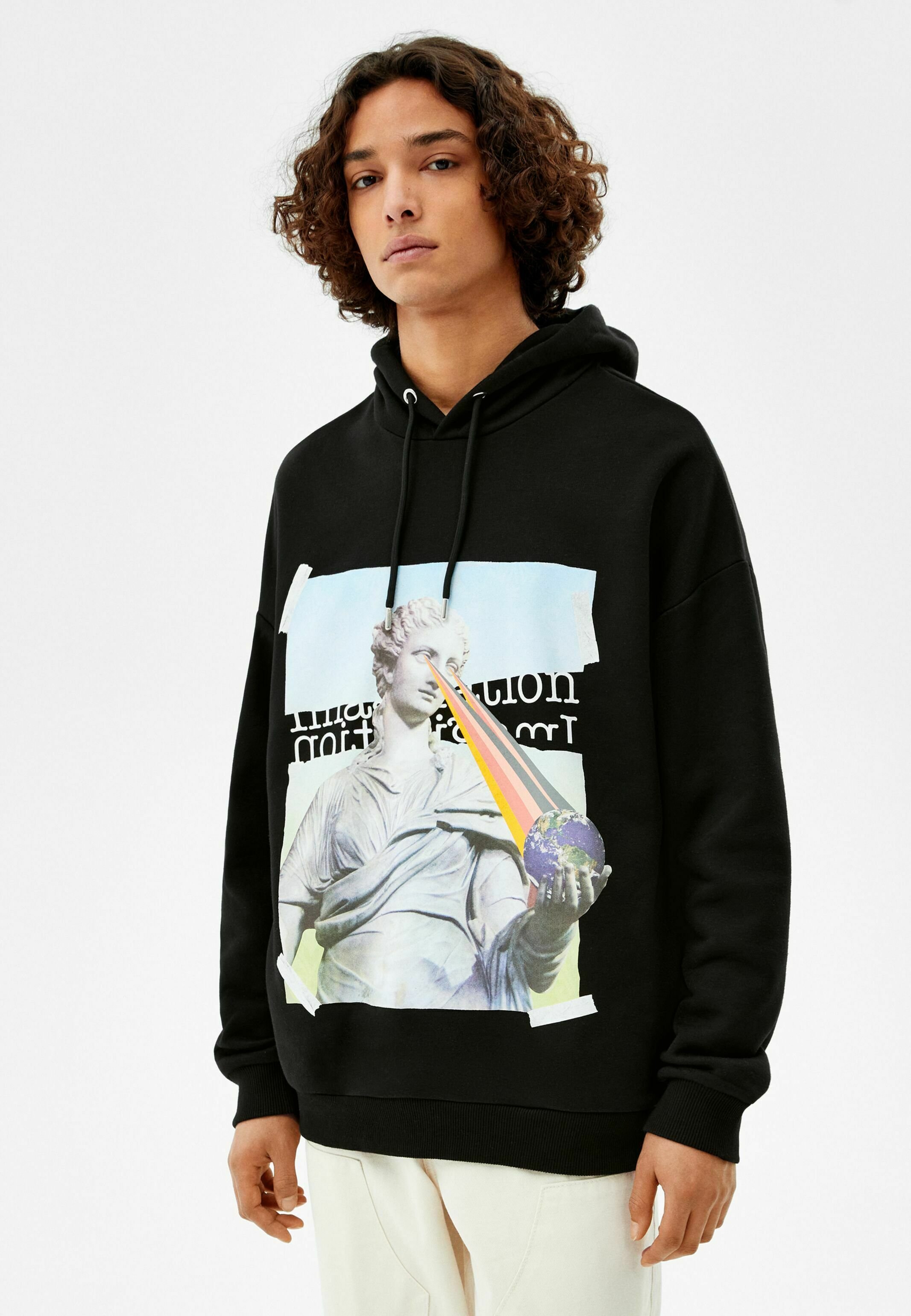 Bershka Felpa con cappuccio - black/nero - Zalando.it