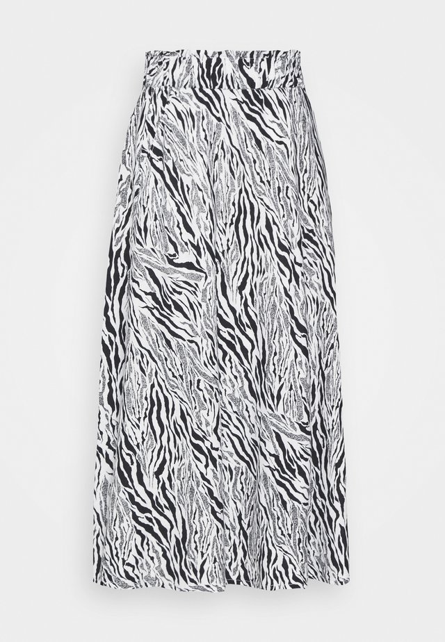 ZEBRAFLORAL SKIRT - A-lijn rok - black