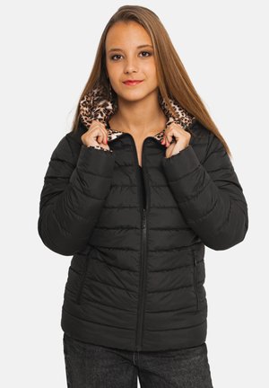 REVERSIBLE BLOOM - Doudoune - noir mat leopard