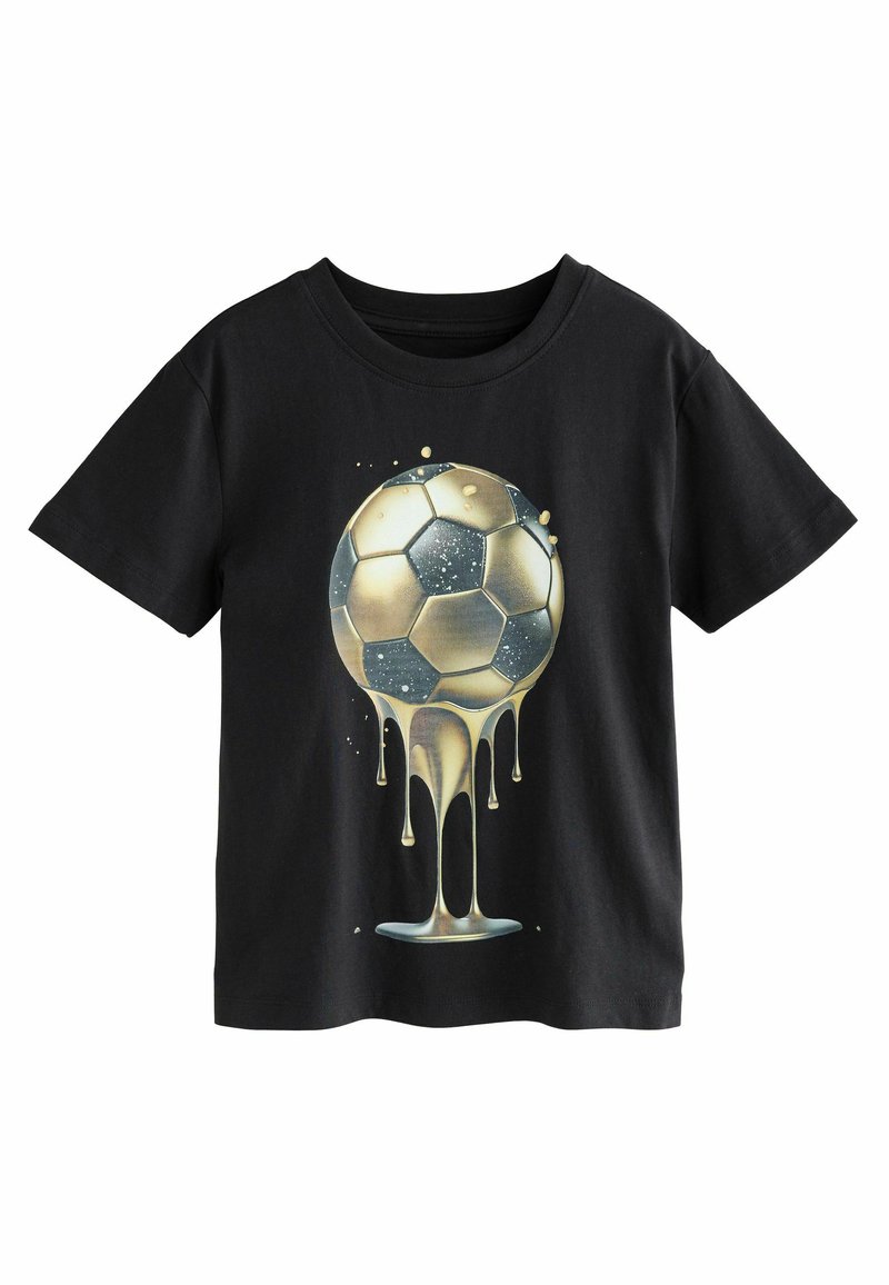 Next - SHORT SLEEVE GRAPHIC - REGULAR FIT - T-Shirt print - black gold football, Vergrößern