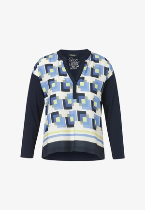 frapp, FLIESSENDES LANGARM- SHIRT IN MARINEBLAU MIT BLUSEN-EINSATZ VORNE - Langarmshirt - mehrfarbig