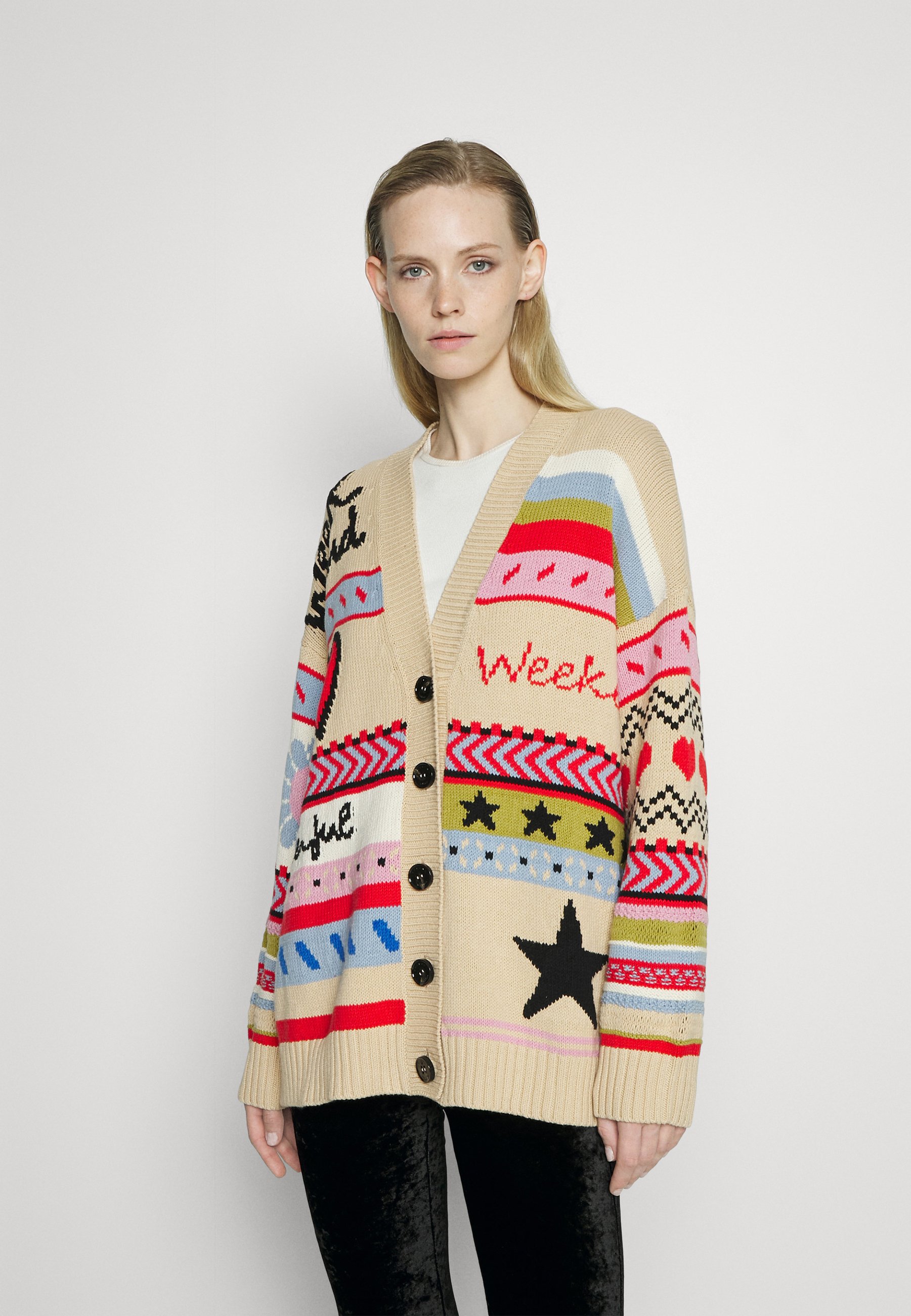WEEKEND MaxMara ALCAZAR - Cardigan - beige/light blue - Zalando