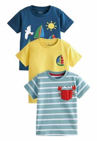 Next - SHORT SLEEVE CHARACTER 3 PACK STANDARD - T-shirt imprimé - yellow blue Image miniature 1